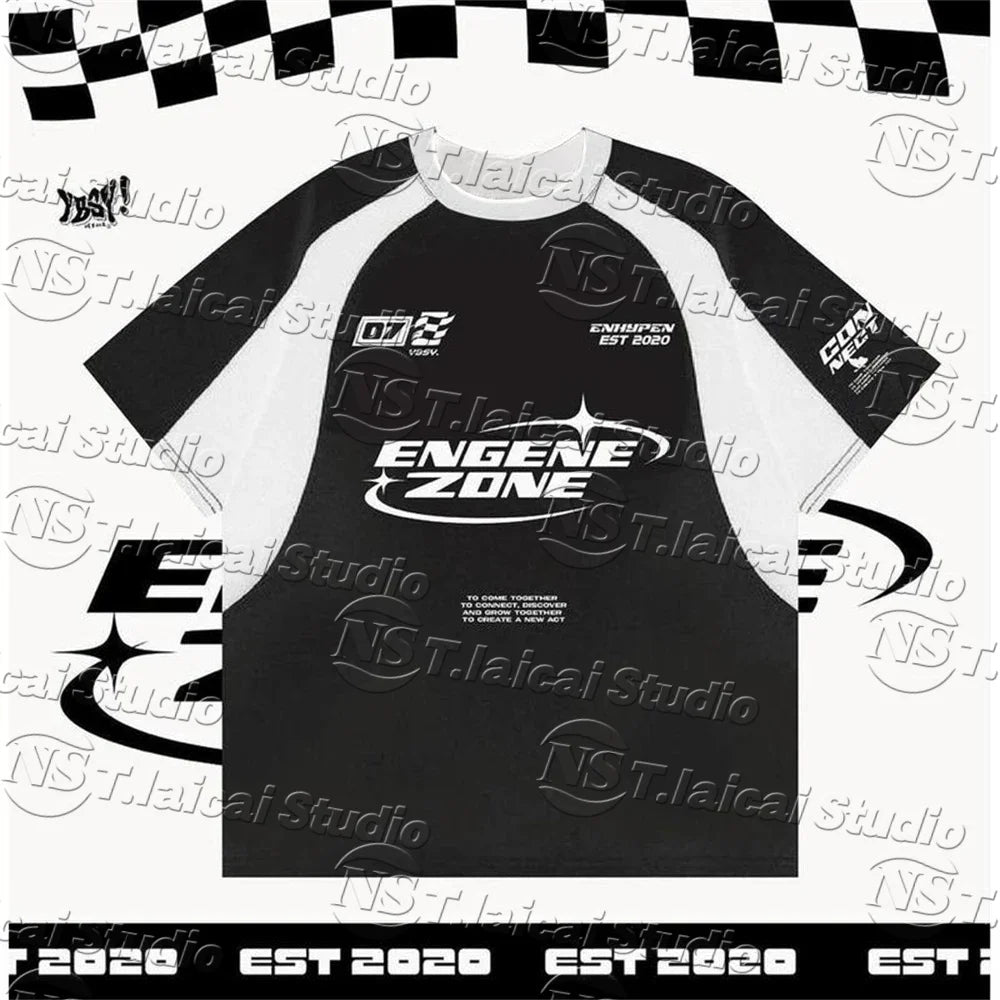 Men's Y2K T-shirt Summer Short Sleeves Super Kids Trend MOTO 2025 New Tops Shirts for Men's Clothing Enhypen Hot Sale