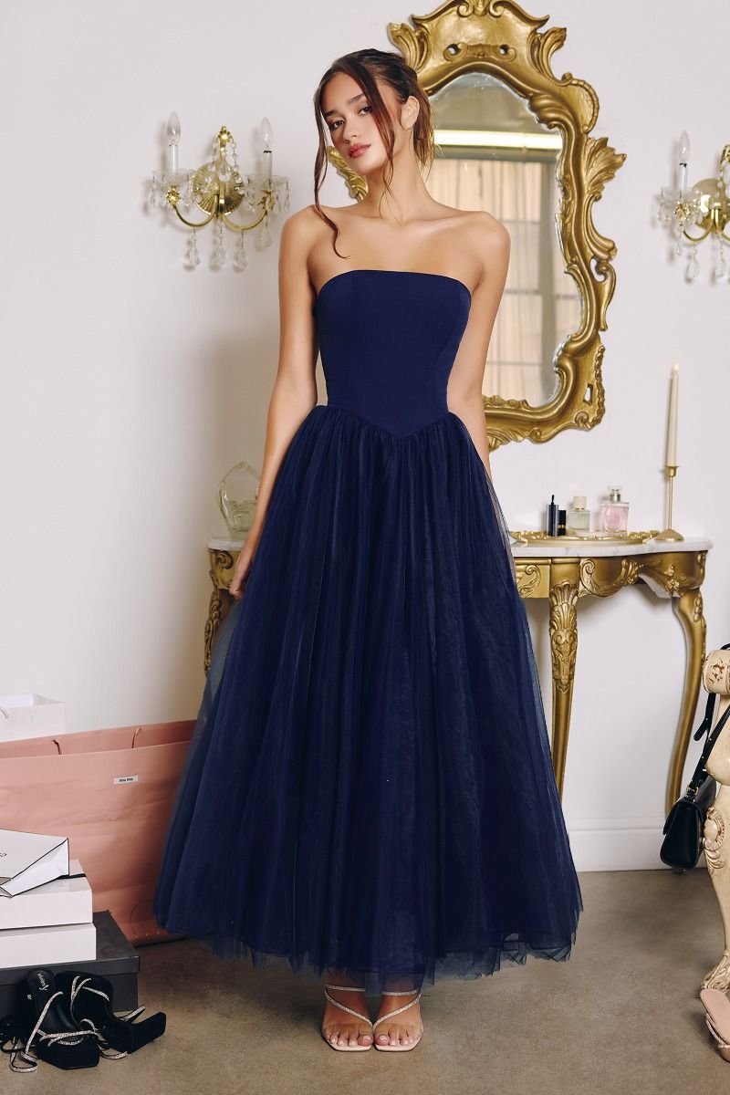 Strapless Gown Wtih Tulle