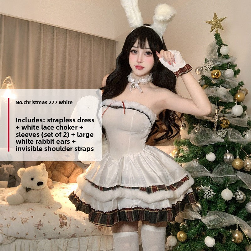 Christmas Lolita Snowman Dress Festive Cloak Outfit for Holiday Parties and Cosplay