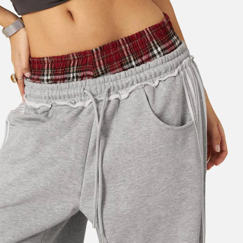 American Retro College Style Loose Fit Two-Piece Set with Double Waist Head Fake Bathroom Pants for Sports Leisure 2026 Fashion