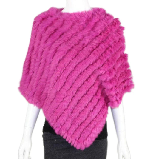 2019 FREE SHIPPING  Handmade Knitted women Rabbit Fur Poncho Genuine  Rabbit fur fashion poncho shawl jacket Coats wholesale