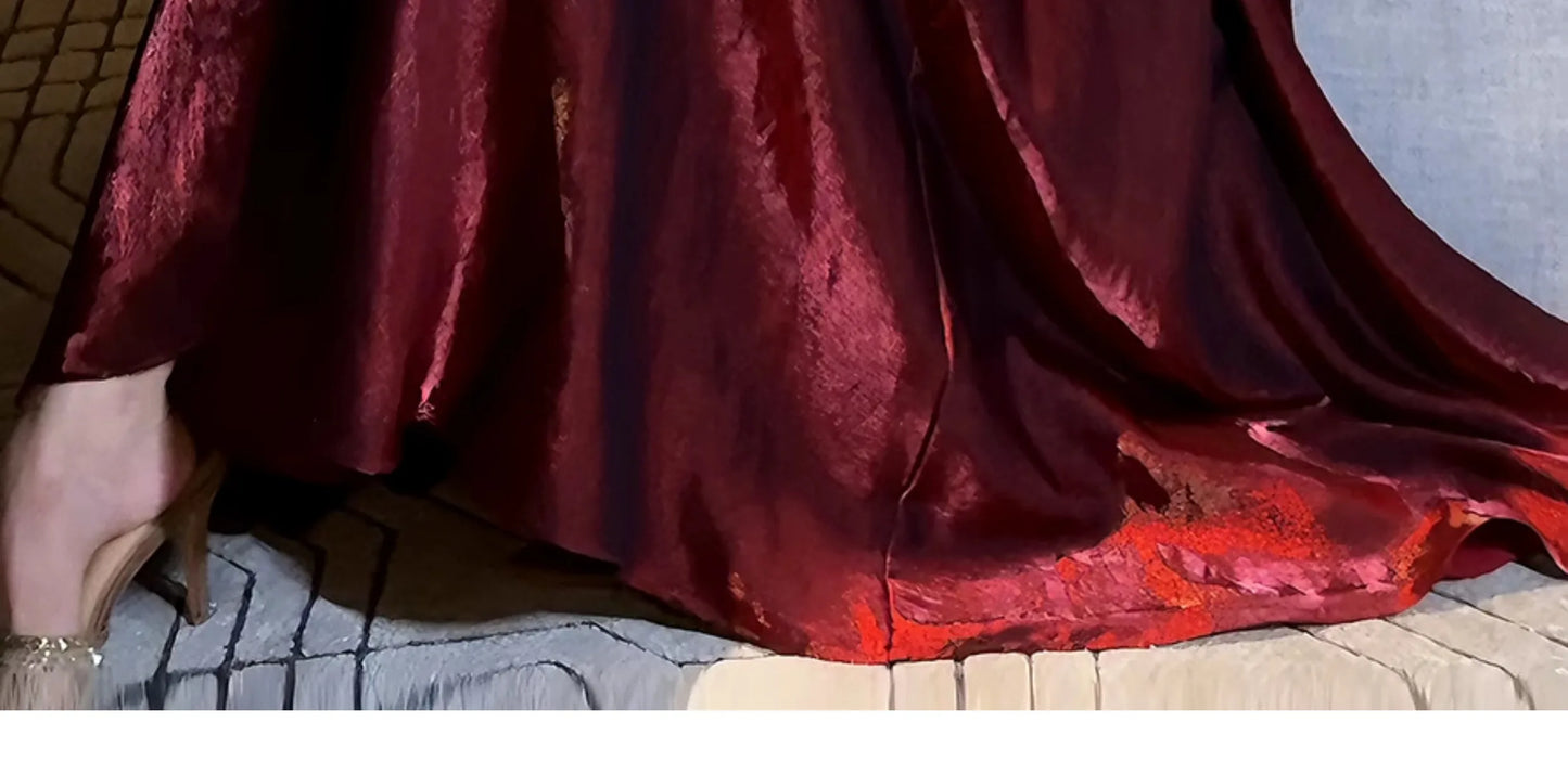 Ele Mermaid Gown with Lace Trim Sundr for Women Birthday Celebration Ball Gown Polyester Fabric Summer Cake Skirt