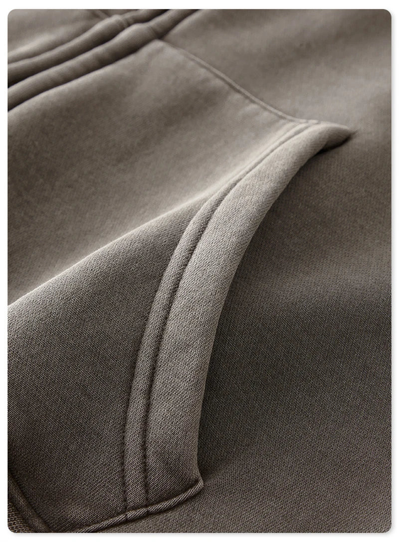 ZODF Retro 2025 Winter Women Short Zipper Hoodies Female Girls Loose 355gsm Thick Fleece Hooded Zip-up Coat Streetwears HY0448