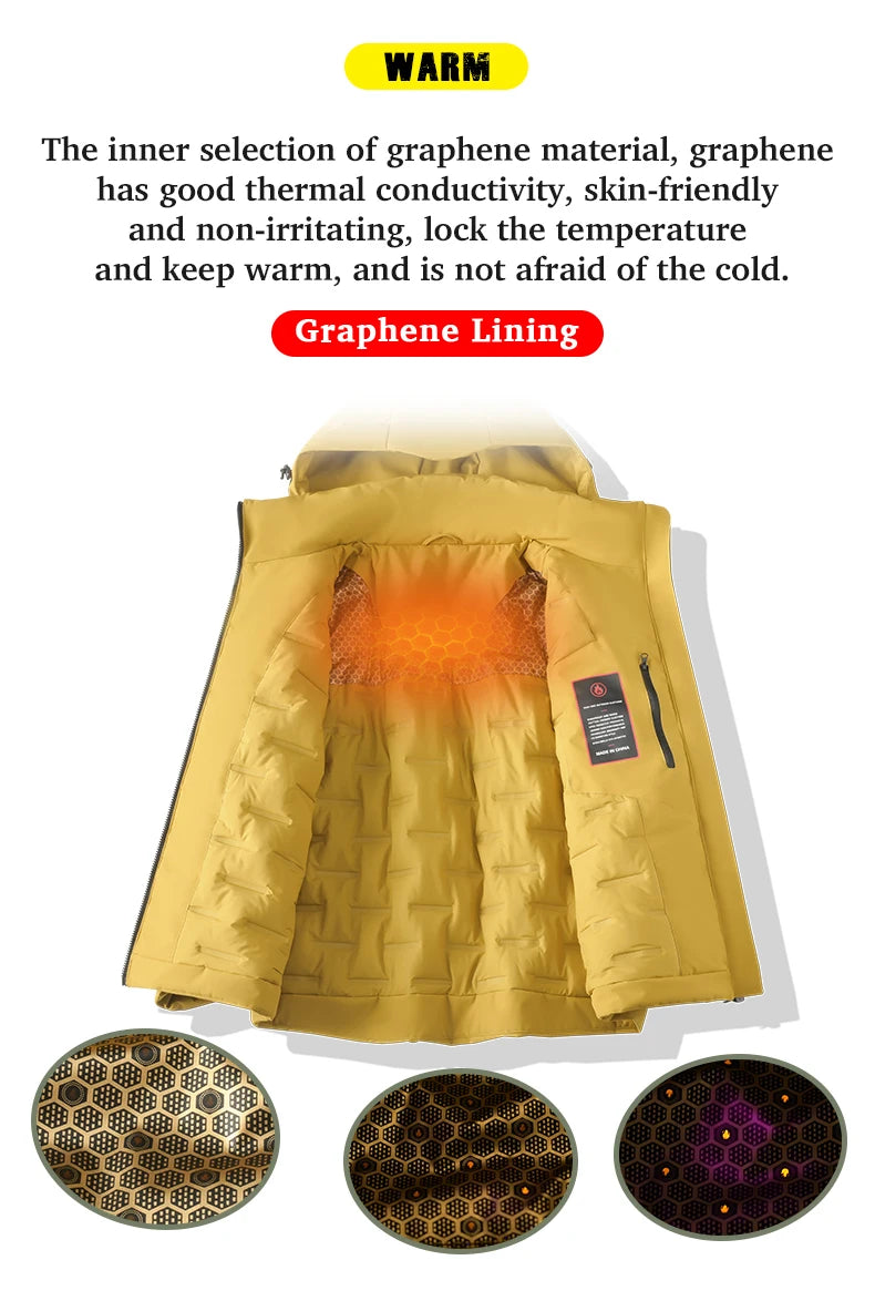 JNLN Unisex Waterproof Fleece Jackets Winter Windproof Thermal Windbreaker Men Women Hiking Camping Skiing Climbing Raincoat