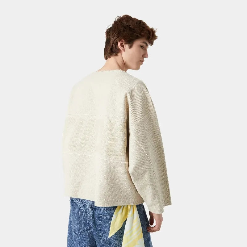 Harajuku Hip-hop Trendy Brand Oversized Cotton Round Neck T-shirt Men Casual Y2K High Street Letter Loose Long-sleeved Top Women