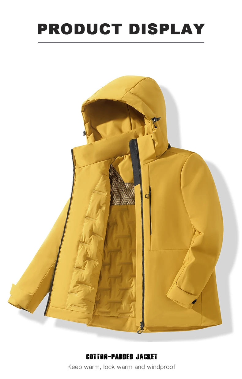 JNLN Unisex Waterproof Fleece Jackets Winter Windproof Thermal Windbreaker Men Women Hiking Camping Skiing Climbing Raincoat