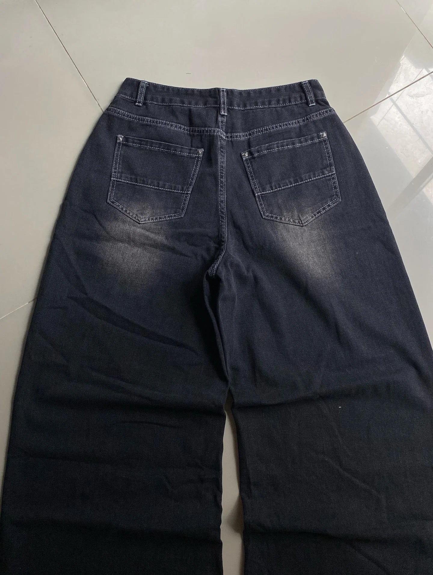 2025 vintage printing baggy jeans y2K harajuku trend men and women hip hop fashion casual Joker couple Wide-leg pants streetwear