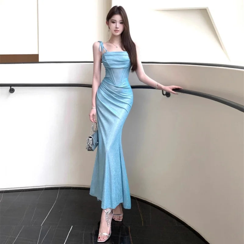 Ele Mermaid Gown with Lace Trim Sundr for Women Birthday Celebration Ball Gown Polyester Fabric Summer Cake Skirt