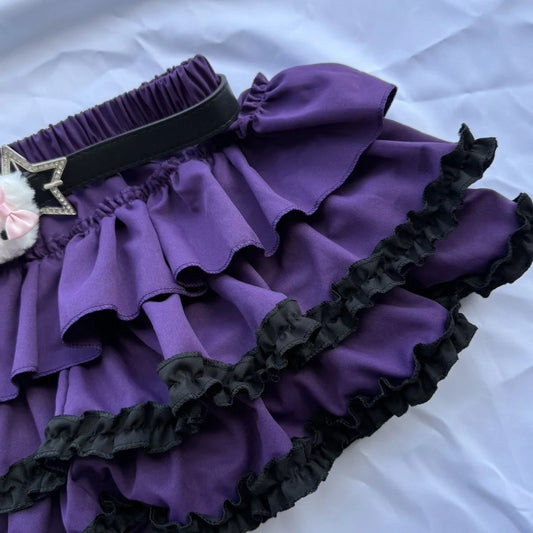 Y2K Spicy Girl Subculture Punk Girl Anti exposure Half length Skirt Harajuku Style Trend Pumpkin Short Skirt Cake Puff Skirt