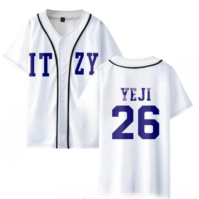 KPOP ITZY None of My Business Merch Baseball Jersey T-shirt YUNA RYUJIN CHAERYEONG LIA YEJI  Short Sleeve Graphic Tees Adult/Kid