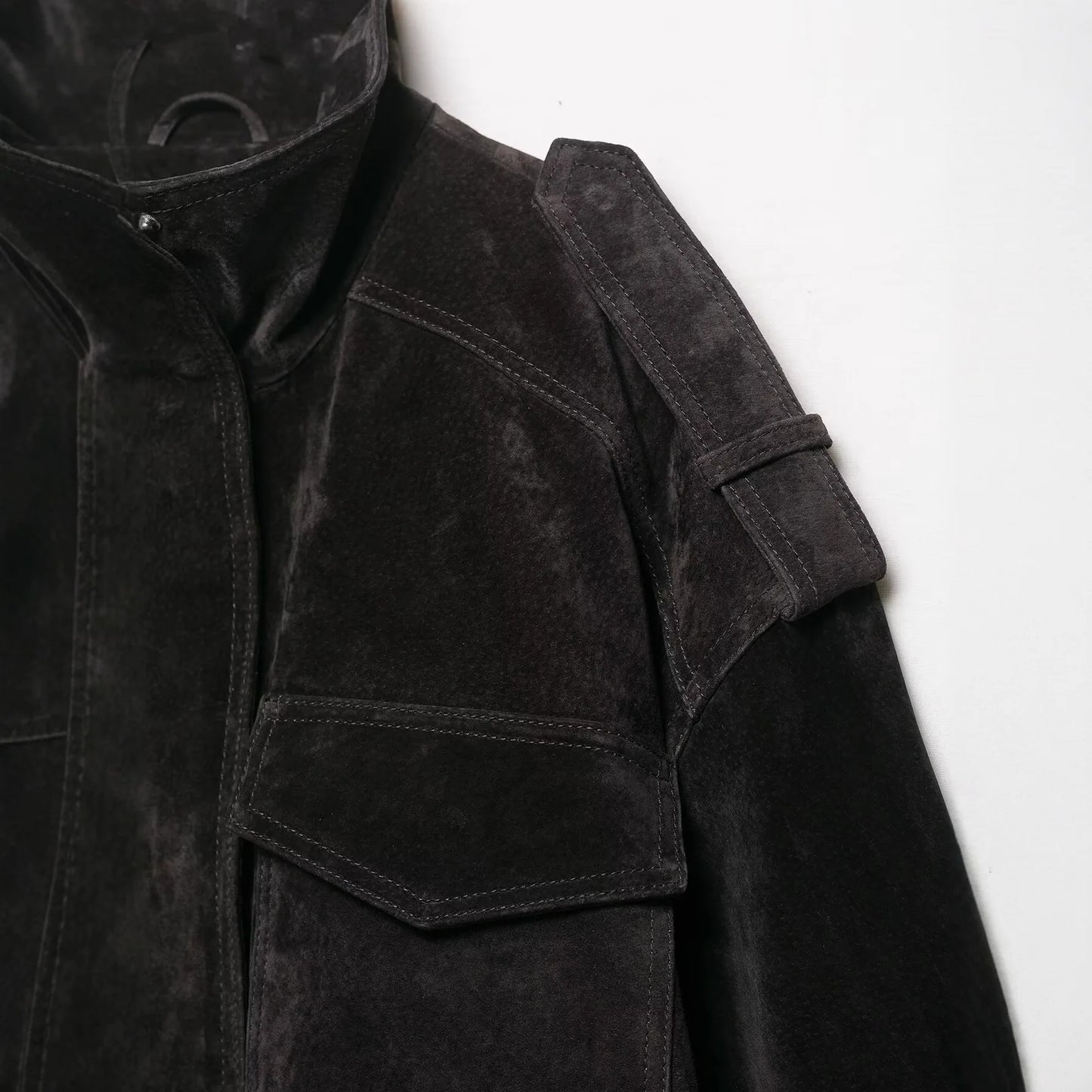 Women's Retro American Street Style Faux Leather Jacket Stand Collar Velvet Texture Autumn New Arrival Comfortable Casual