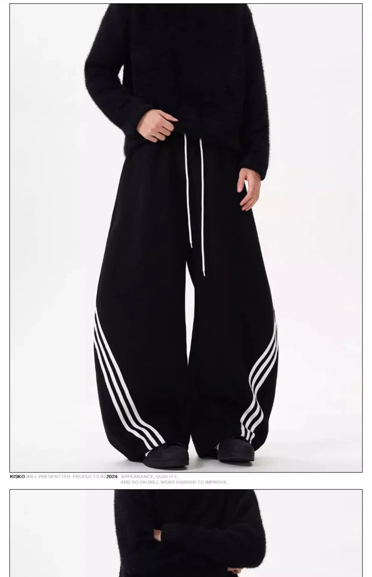 Vintage Wide-Leg Men's Sweatpants Casual Style Loose Fit American Brand Spring Autumn Trendy Women's Pants