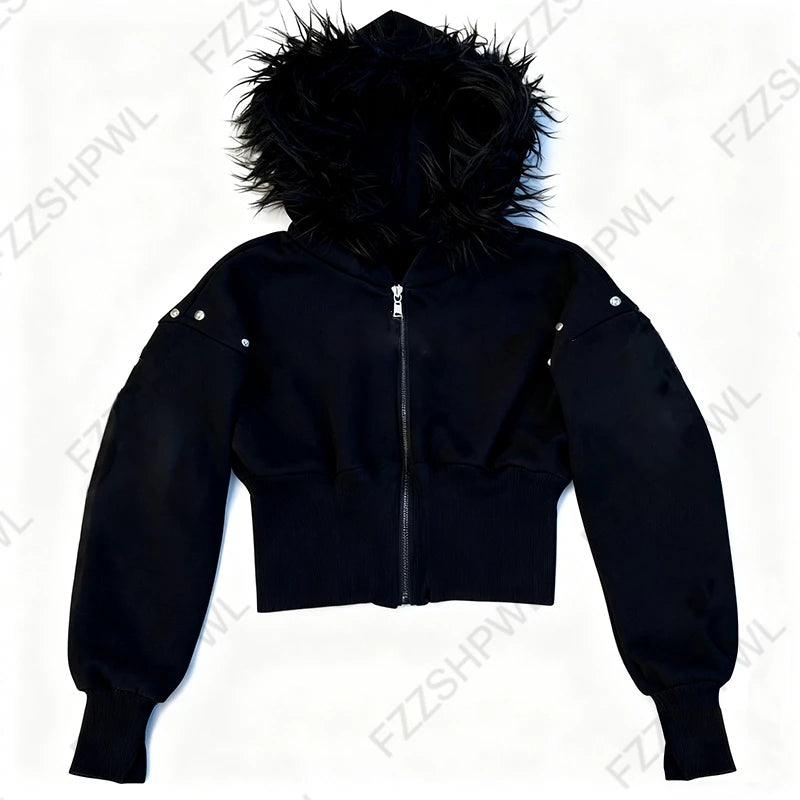 Gothic Punk Grunge Y2K Unisex Hoodie Loose Chic Casual Cross Print Cardigan Sweatshirt Harajuku Vintage Autumn Winter Streetwear