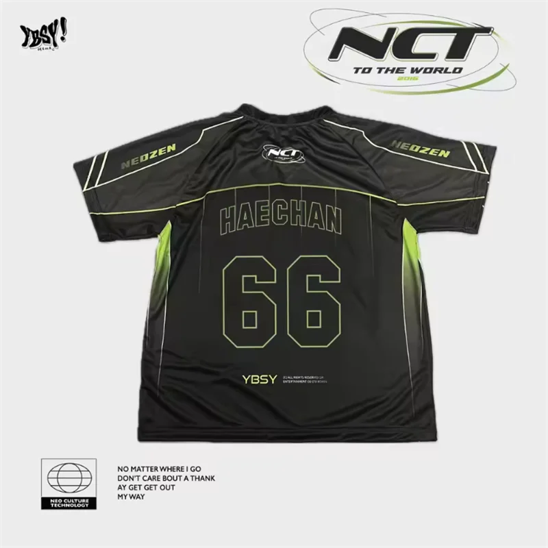 Korean Men'S Group Nct 127 Jerseys T-Shirt Summer Unisex Sports Couple Shirt V-Neck Loose Quick Drying Short Sleeved YBSY Top