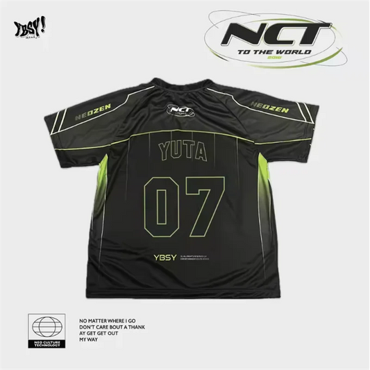 Korean Men'S Group Nct 127 Jerseys T-Shirt Summer Unisex Sports Couple Shirt V-Neck Loose Quick Drying Short Sleeved YBSY Top