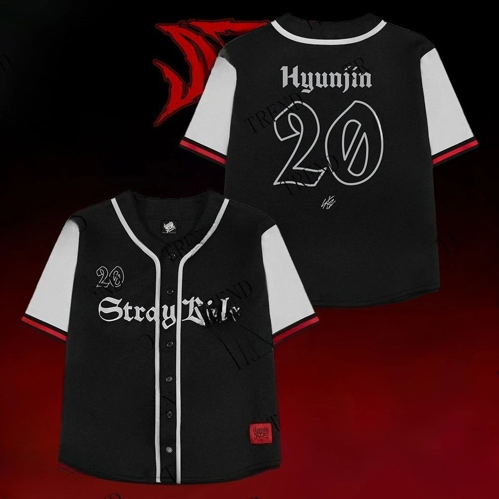 KPOP DominATE Tour Merch FELIX BANGCHAN CHANGBIN HYUNJIN SEGMIN LEE Know Same Style Baseball Shirt Short Sleeve Tees