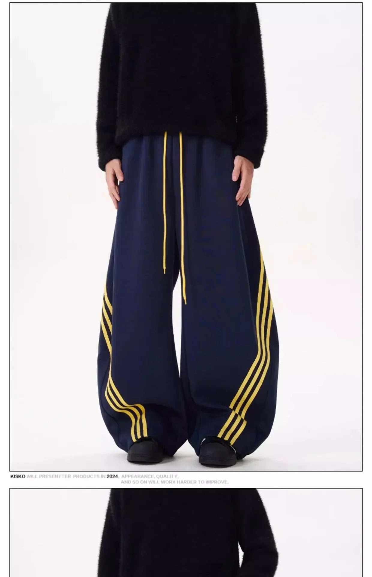 Vintage Wide-Leg Men's Sweatpants Casual Style Loose Fit American Brand Spring Autumn Trendy Women's Pants