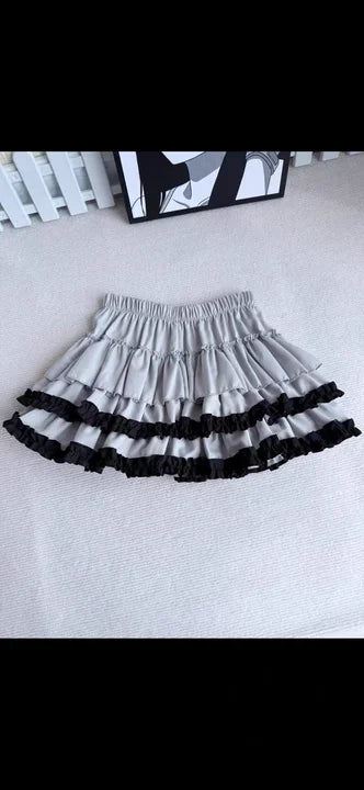 Y2K Spicy Girl Subculture Punk Girl Anti exposure Half length Skirt Harajuku Style Trend Pumpkin Short Skirt Cake Puff Skirt