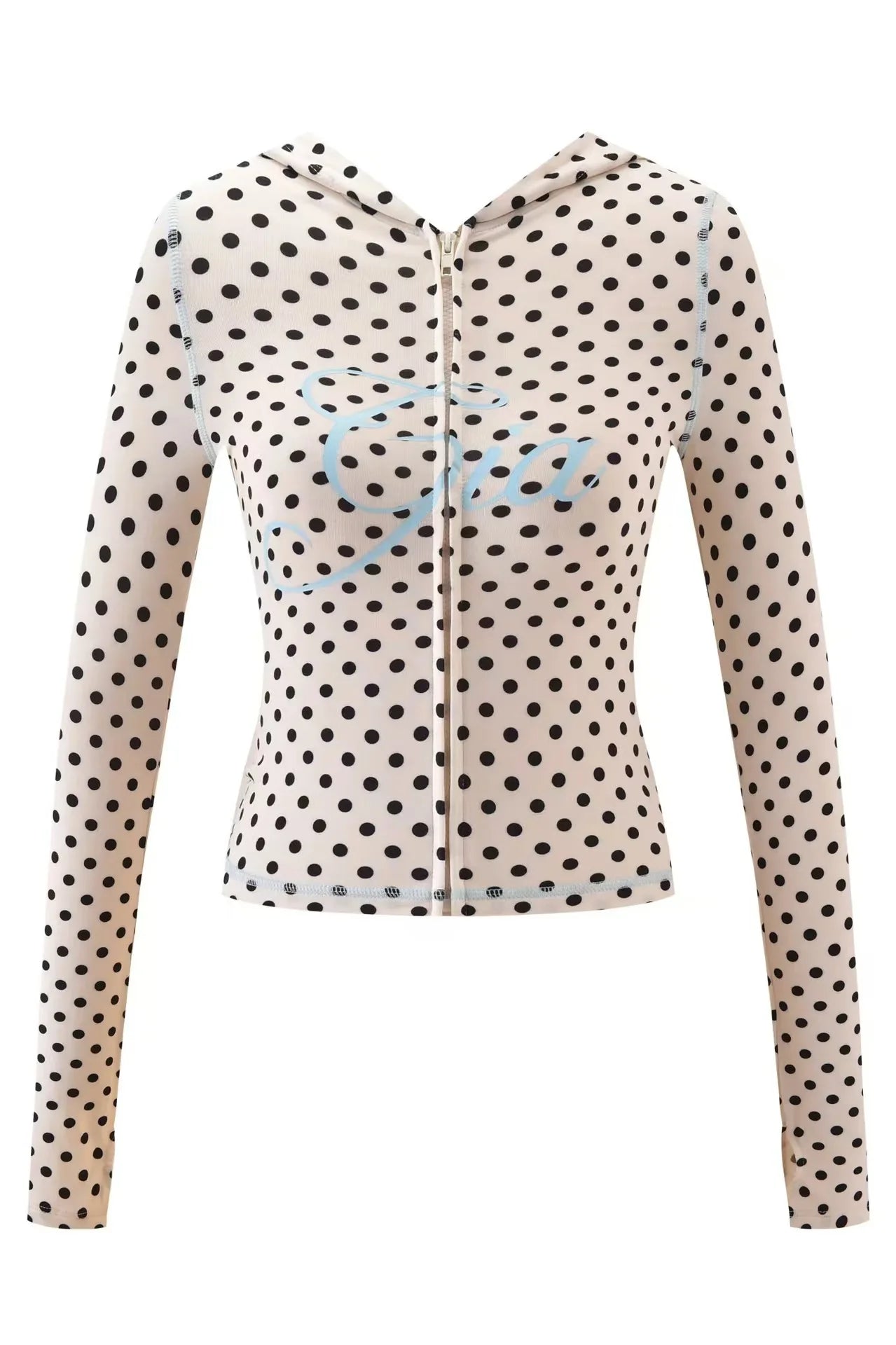 Gia 2025 Shoulder Slimming Letter Printed Bright Thread Design Slimming Hooded Zipper Short Coat Pants Set for Women