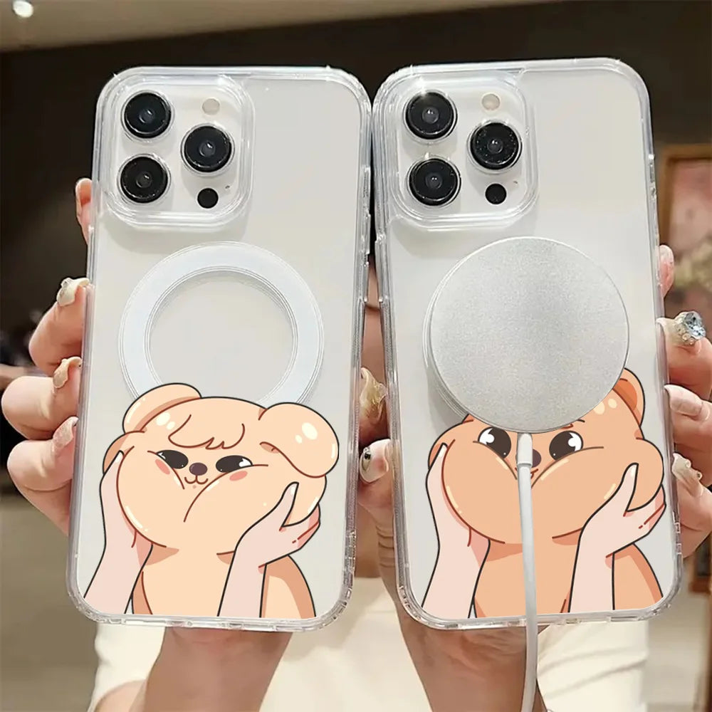 Kpop Stray--kids S-skzoo Phone Case Magnetic For IPhone 16 14 13 11 12 15 Pro Max X XR XS Plus SE Soft Clear Tpu Cover