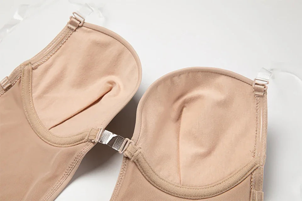 Women Full Body Shaper Bra Backless Bodysuit Thong Invisible Shapers Tummy Control Shapewear Girdles Sheath Slimming Underwear