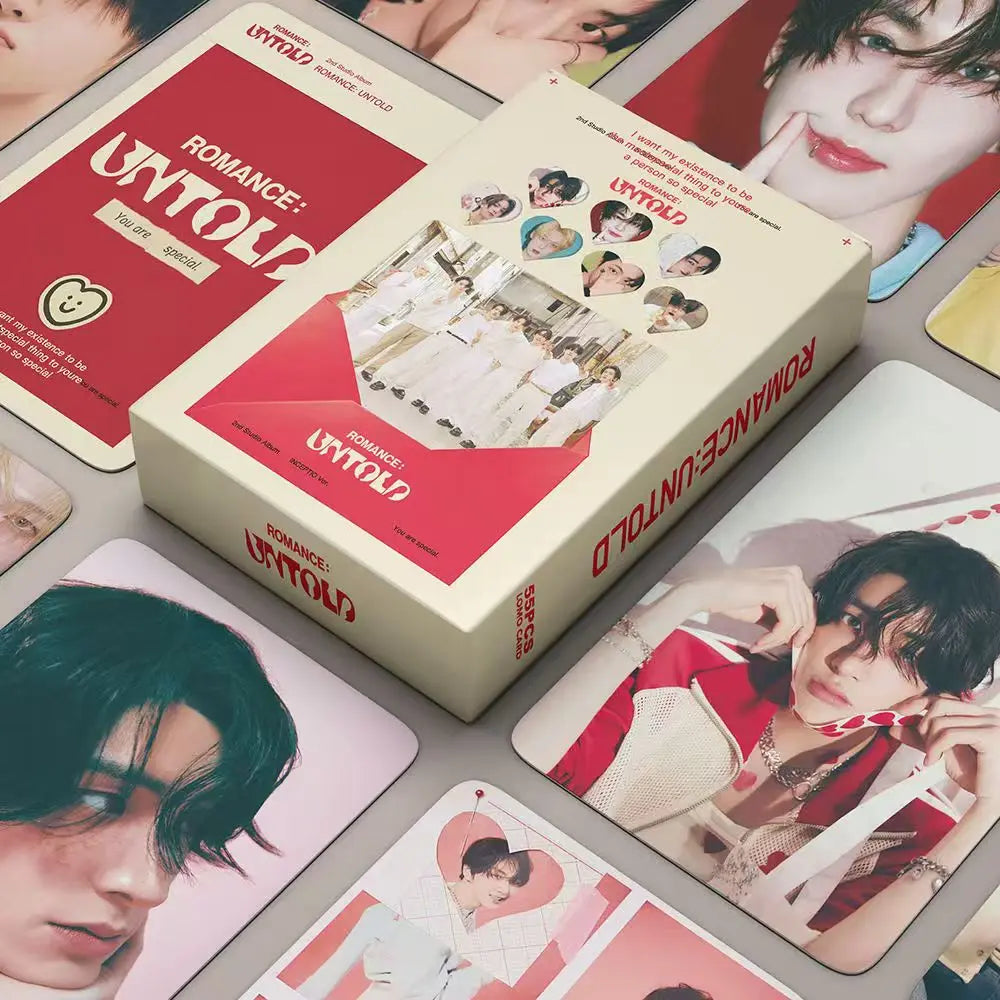55Pcs Kpop Boy Group New Album ROMANCE:UNTOLD Lomo Cards JUNGWON HEESEUNG JAY SUNOO SUNGHOON NI-KI Photocards Fans Gift