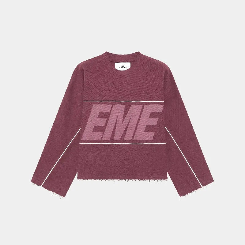 Harajuku Hip-hop Trendy Brand Oversized Cotton Round Neck T-shirt Men Casual Y2K High Street Letter Loose Long-sleeved Top Women