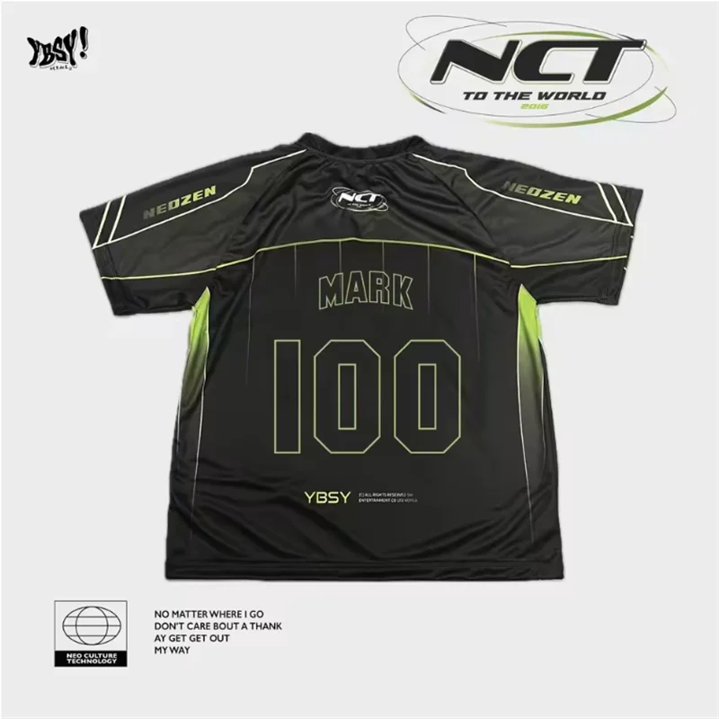 Korean Men'S Group Nct 127 Jerseys T-Shirt Summer Unisex Sports Couple Shirt V-Neck Loose Quick Drying Short Sleeved YBSY Top