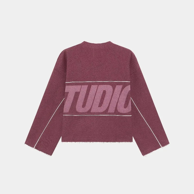 Harajuku Hip-hop Trendy Brand Oversized Cotton Round Neck T-shirt Men Casual Y2K High Street Letter Loose Long-sleeved Top Women