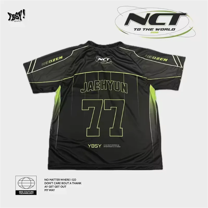 Korean Men'S Group Nct 127 Jerseys T-Shirt Summer Unisex Sports Couple Shirt V-Neck Loose Quick Drying Short Sleeved YBSY Top
