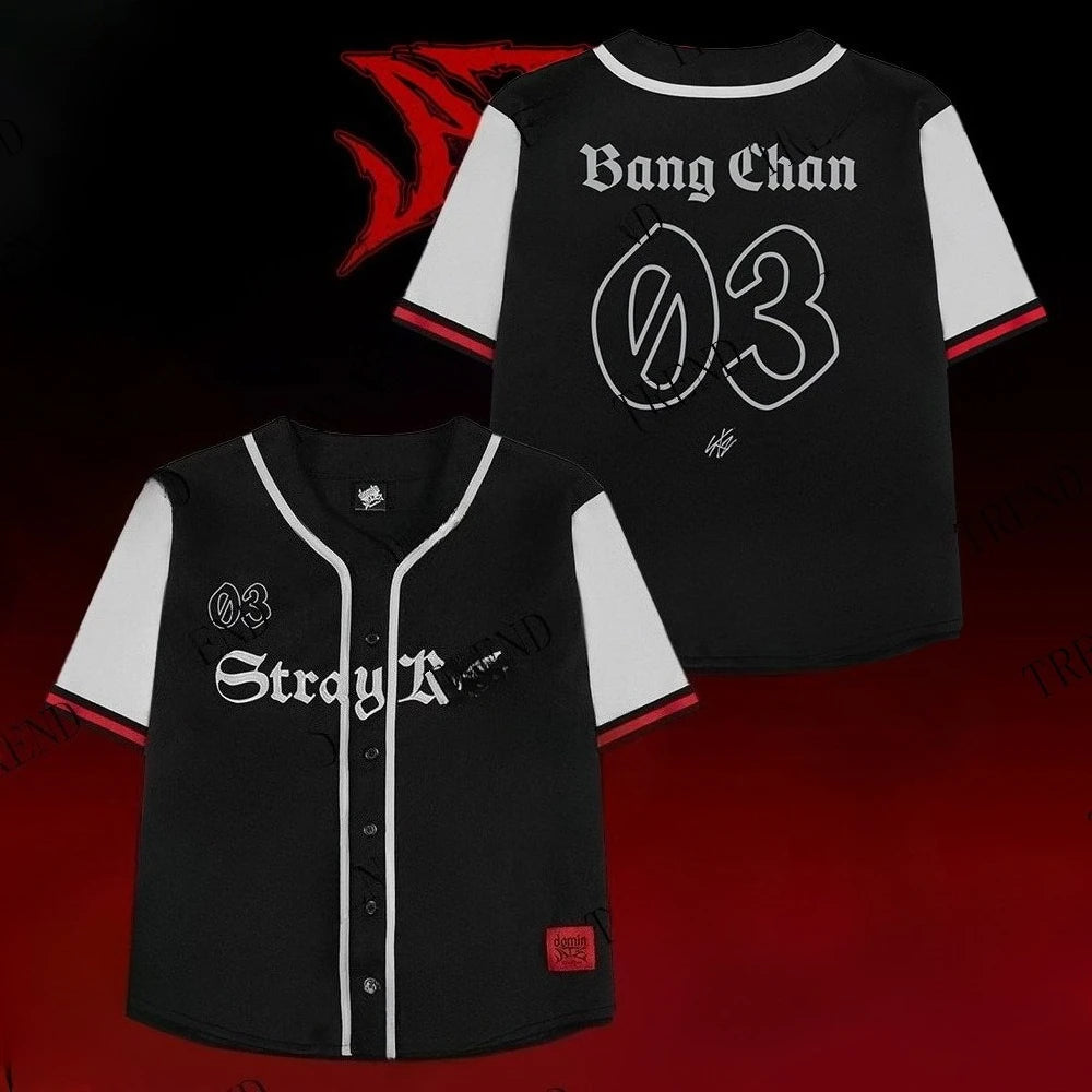 KPOP DominATE Tour Merch FELIX BANGCHAN CHANGBIN HYUNJIN SEGMIN LEE Know Same Style Baseball Shirt Short Sleeve Tees