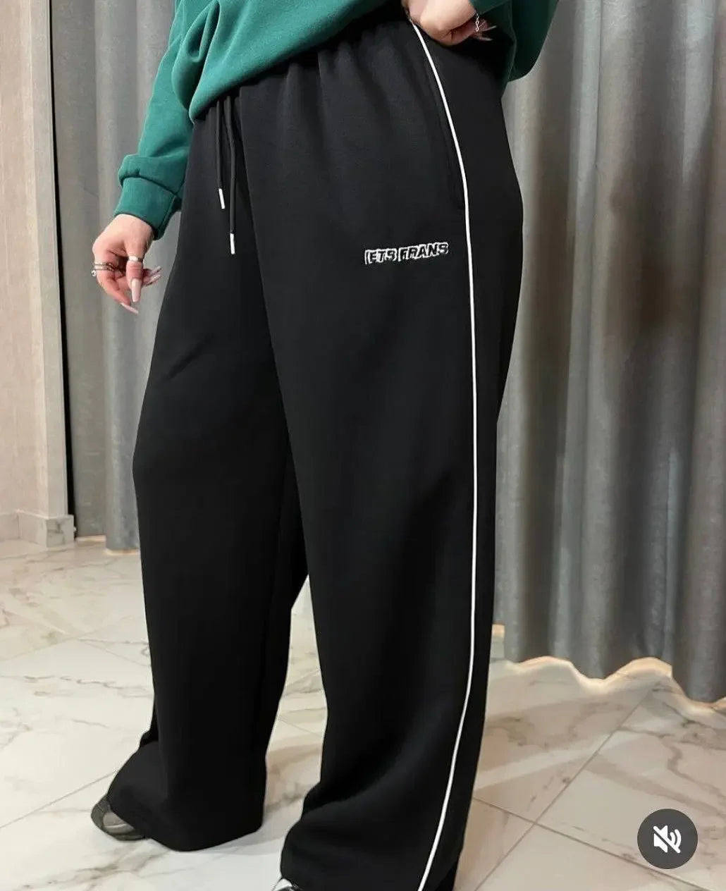 Y2K American Black Retro Hip-Hop Oversized Woman Fashion Casual Sweatpants Loose Jogging Pants High Waist Wide-Leg Streetwear