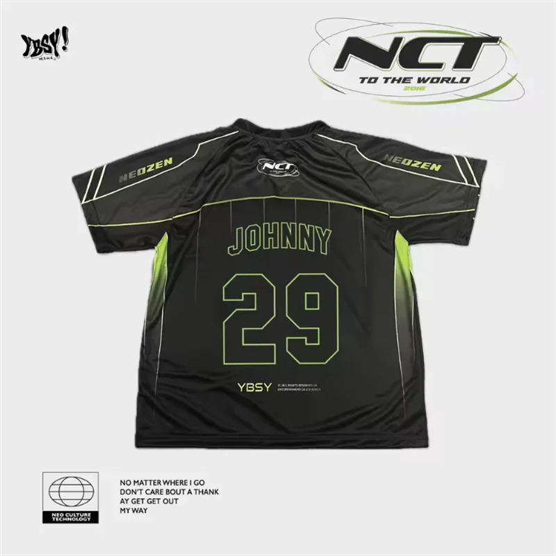 Korean Men'S Group Nct 127 Jerseys T-Shirt Summer Unisex Sports Couple Shirt V-Neck Loose Quick Drying Short Sleeved YBSY Top