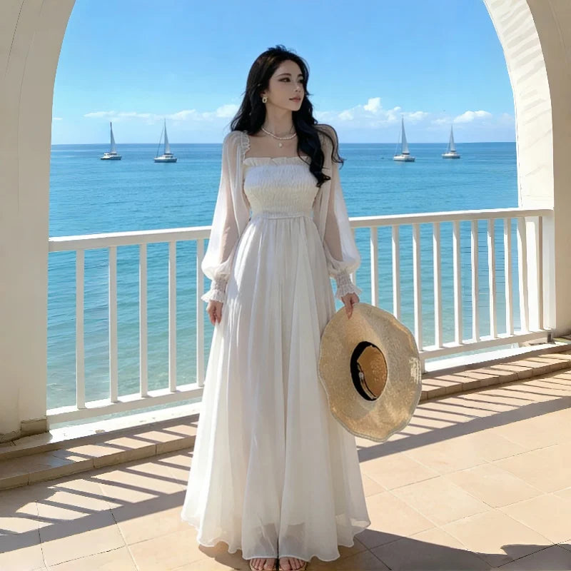 Ele Mermaid Gown with Lace Trim Sundr for Women Birthday Celebration Ball Gown Polyester Fabric Summer Cake Skirt