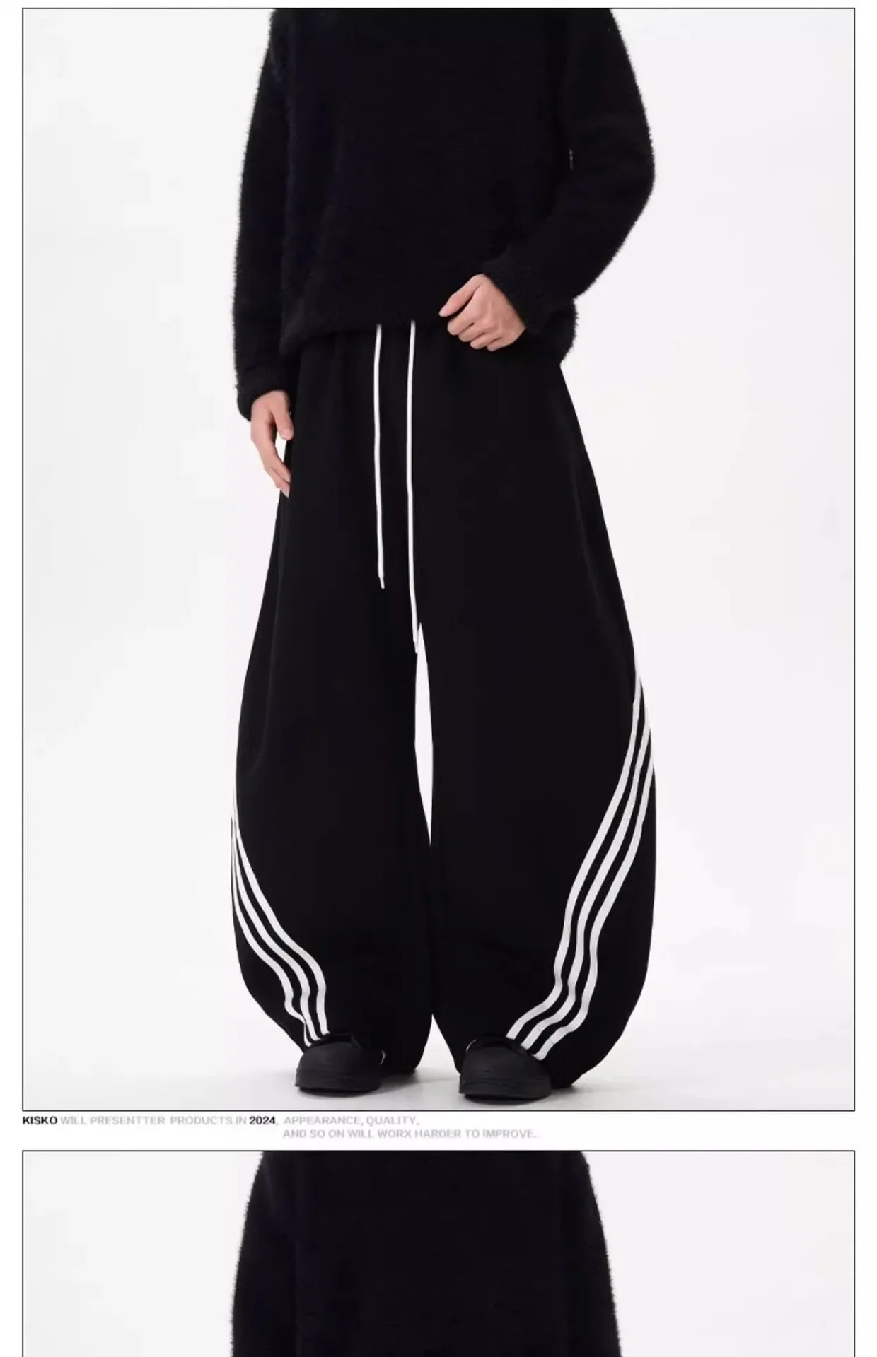 Vintage Wide-Leg Men's Sweatpants Casual Style Loose Fit American Brand Spring Autumn Trendy Women's Pants