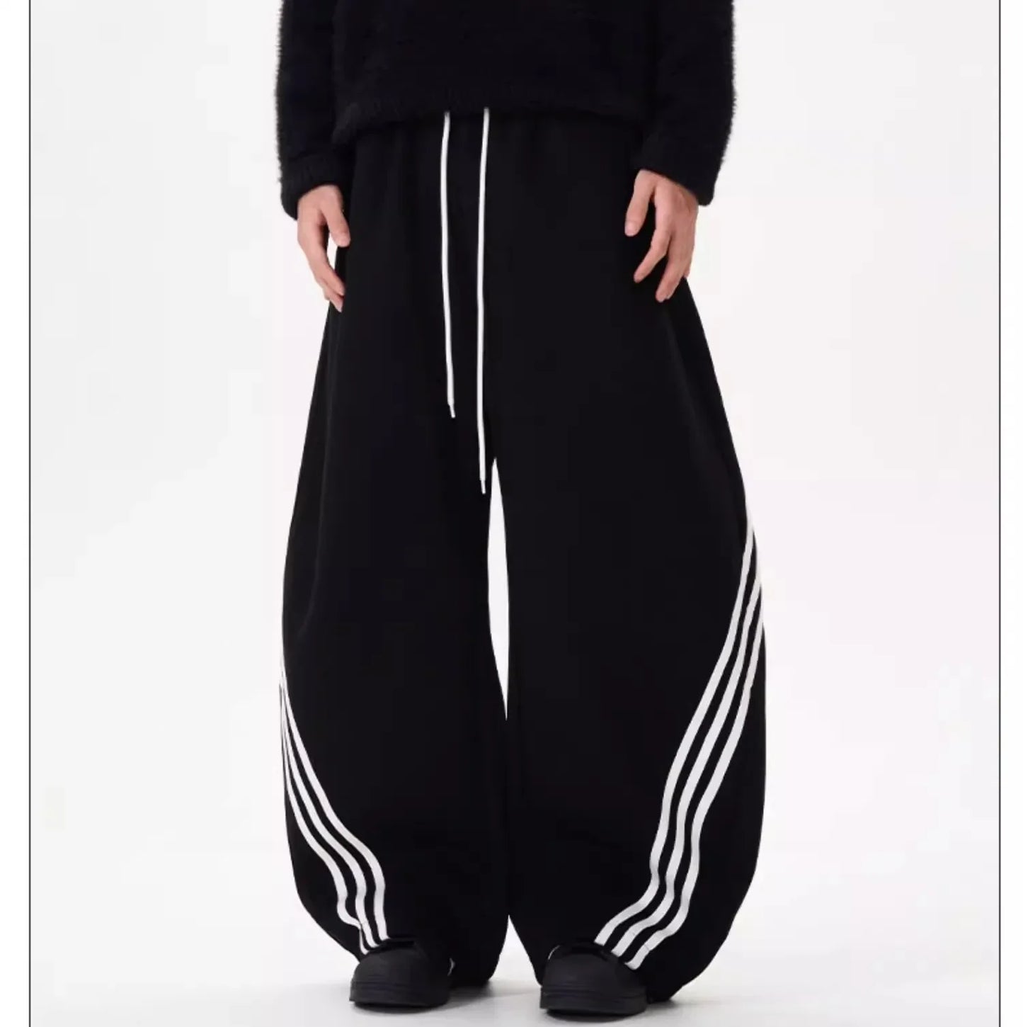 Vintage Wide-Leg Men's Sweatpants Casual Style Loose Fit American Brand Spring Autumn Trendy Women's Pants