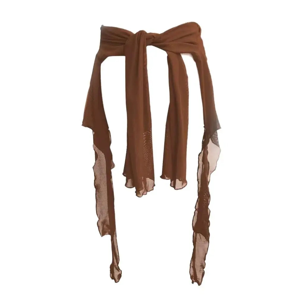 Jeans Pants Decor Irregular Jazz Dance Scarf See Through Harajuku Hip-hop Scarf High Waist Streetwear Jeans Decor