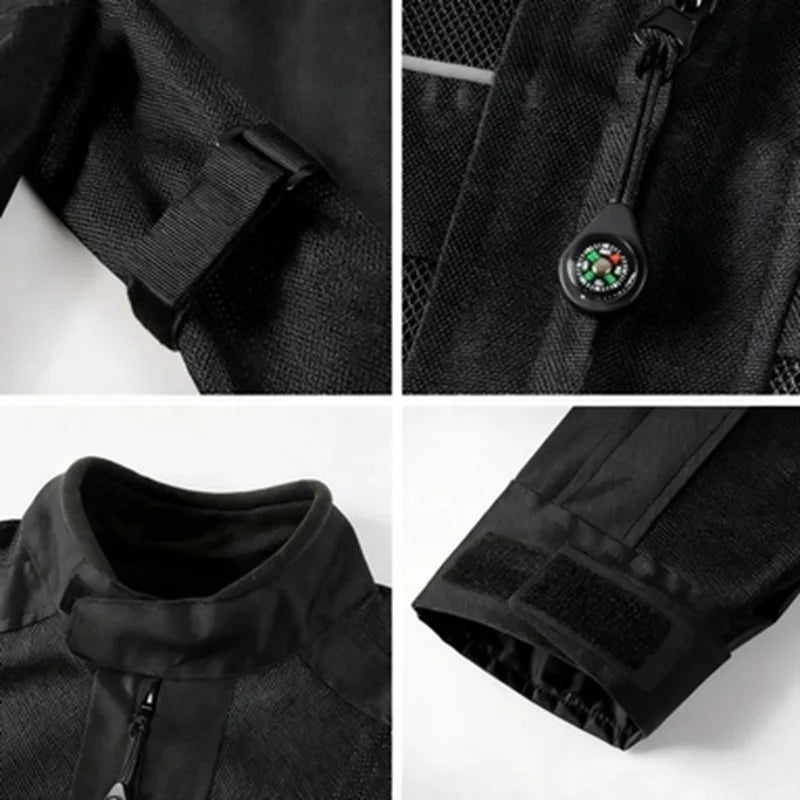 Universal Motorcycle Jacket, All Season Mesh Reflective Protective Riding Gear with Breathable Design for Men & Women