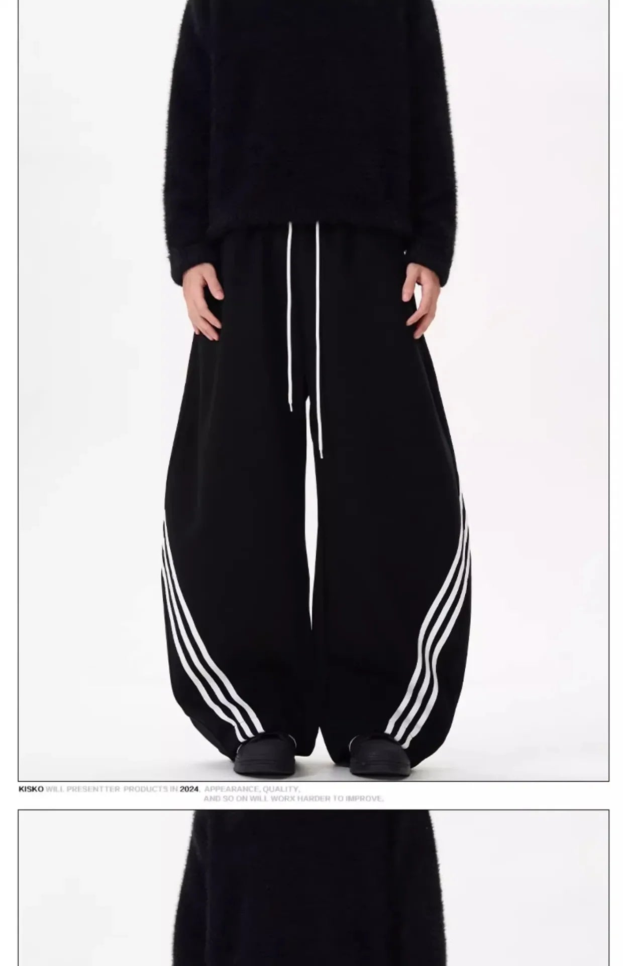 Vintage Wide-Leg Men's Sweatpants Casual Style Loose Fit American Brand Spring Autumn Trendy Women's Pants