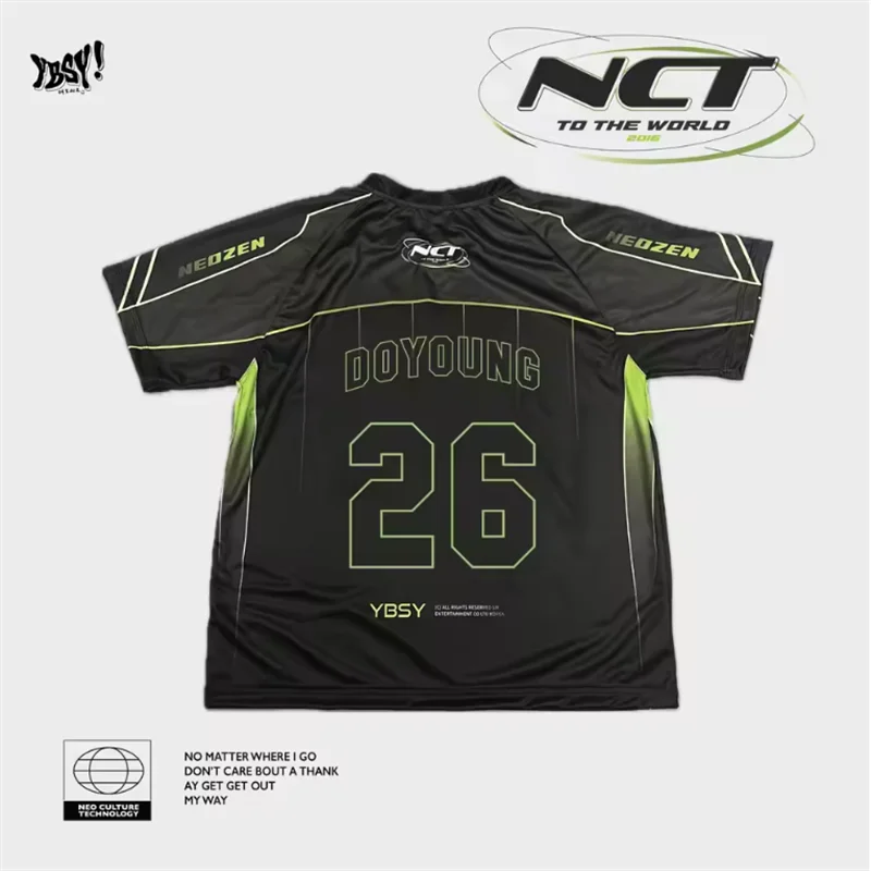 Korean Men'S Group Nct 127 Jerseys T-Shirt Summer Unisex Sports Couple Shirt V-Neck Loose Quick Drying Short Sleeved YBSY Top