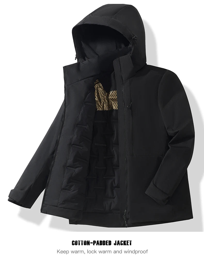 JNLN Unisex Waterproof Fleece Jackets Winter Windproof Thermal Windbreaker Men Women Hiking Camping Skiing Climbing Raincoat