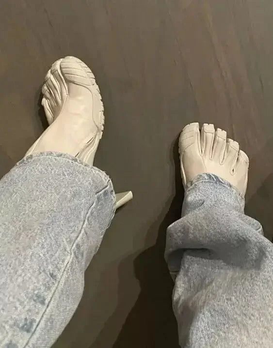 2026 New Woman Boots Black/pink/white Five Finger Toe Boots New Fashion Ankle Boots Elastic Boots Novel Shoes Short Boots