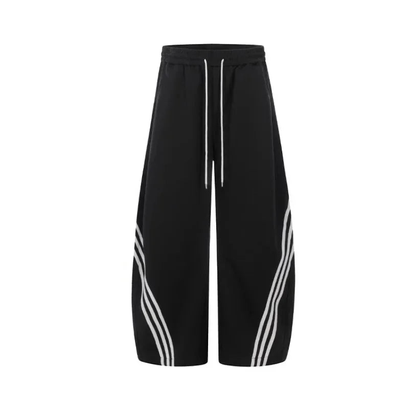 Vintage Wide-Leg Men's Sweatpants Casual Style Loose Fit American Brand Spring Autumn Trendy Women's Pants