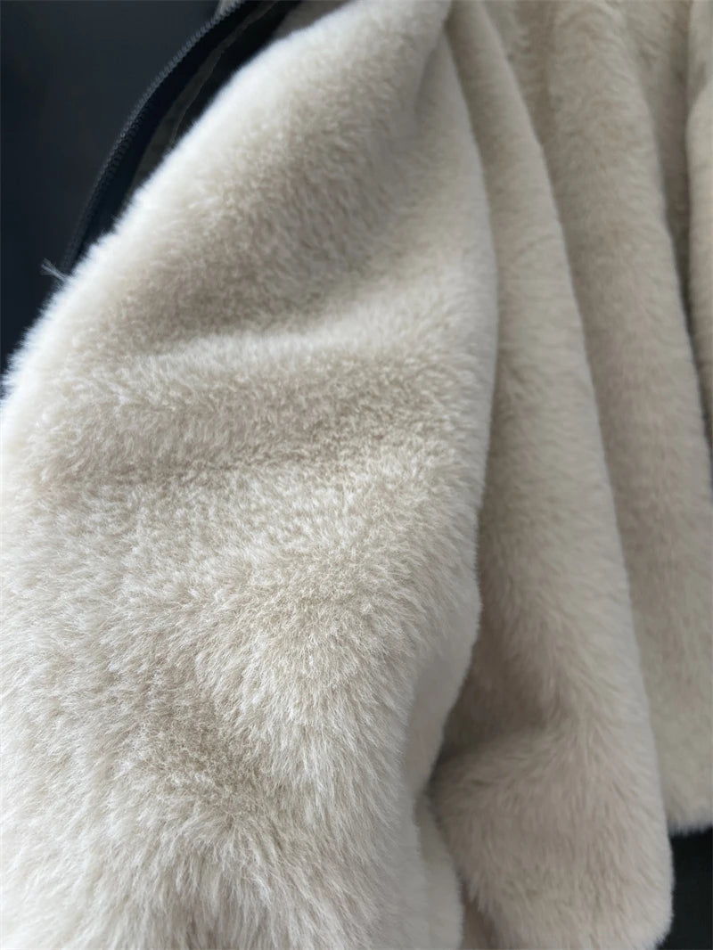 ZAROY Fur Collar Hooded Parkas Y2k Harajuku Thicken Padded Jackets Casual Zipper Gothic Women&Men Winter Coats Streetwear кур