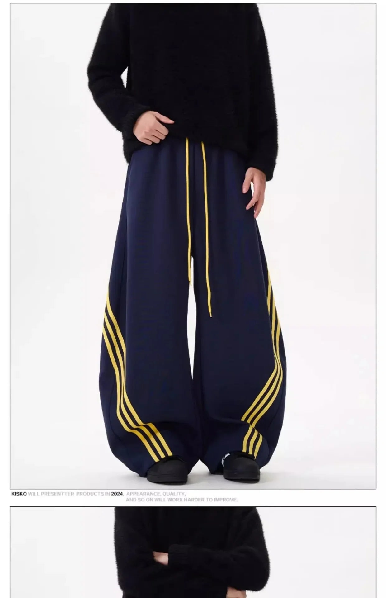 Vintage Wide-Leg Men's Sweatpants Casual Style Loose Fit American Brand Spring Autumn Trendy Women's Pants