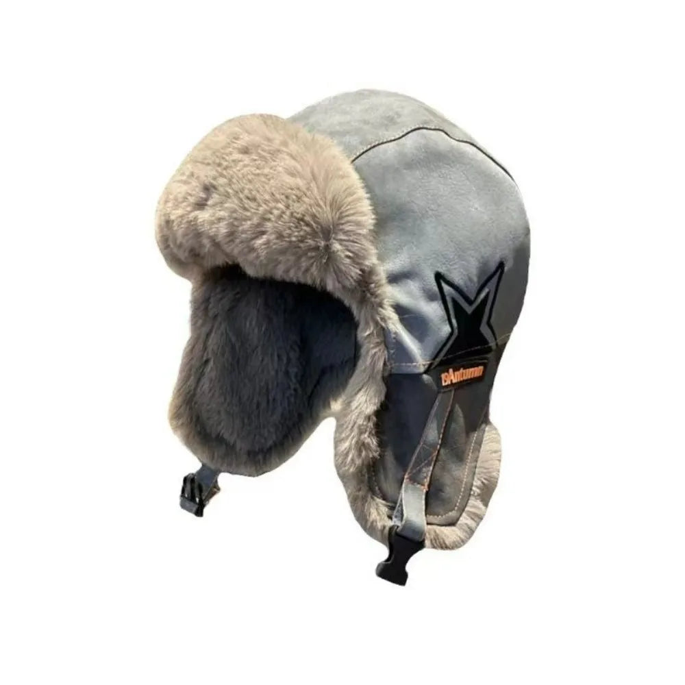 Winter Unisex Lei Feng Hat - Fleece-Lined Thickened Warm & Ear-Flap Windproof for Outdoor Cycling & Skiing (Pilot-Style)