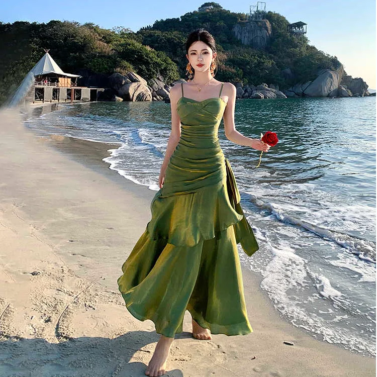 Ele Mermaid Gown with Lace Trim Sundr for Women Birthday Celebration Ball Gown Polyester Fabric Summer Cake Skirt