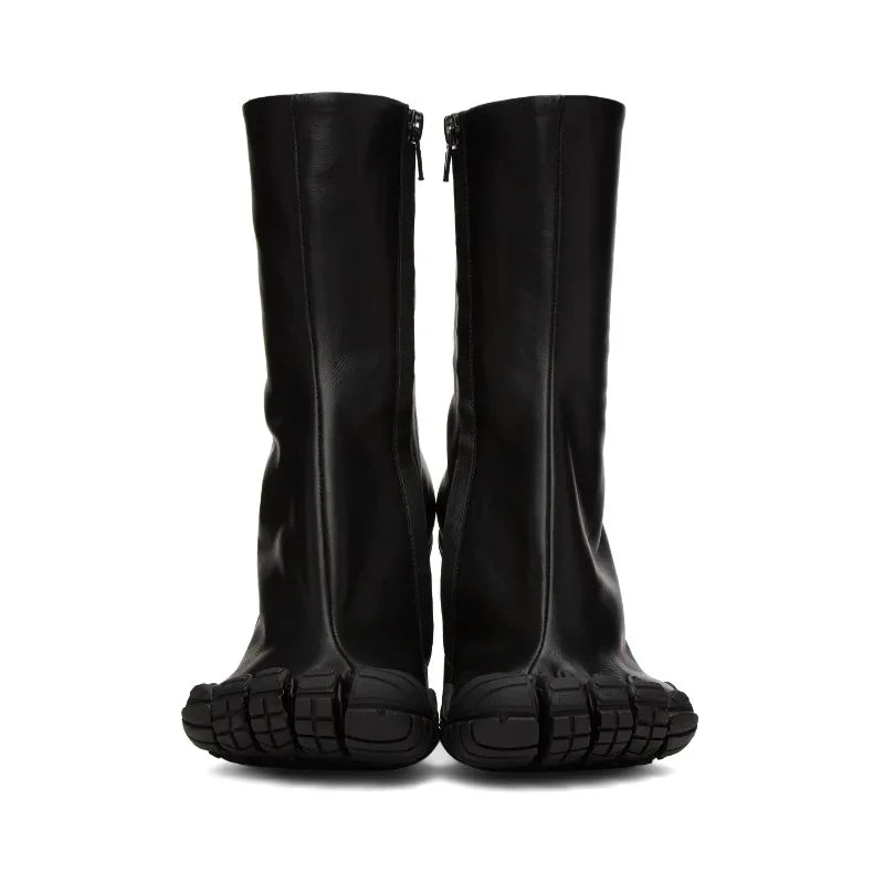 2026 New Woman Boots Black/pink/white Five Finger Toe Boots New Fashion Ankle Boots Elastic Boots Novel Shoes Short Boots