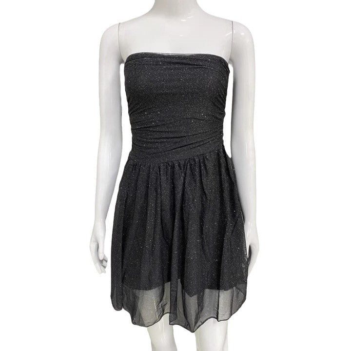 Womens Mesh One-Shoulder Backless Mini Dress Party & Clubwear